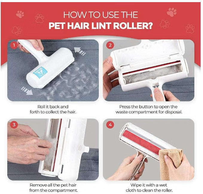 Pet Hair Remover Roller with Patented Brush System, Reusable